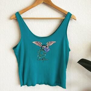 VTG Easyrider Graphic Tank Top XL 1997 Laughlin Nevada Motorcycle Biker Teal USA